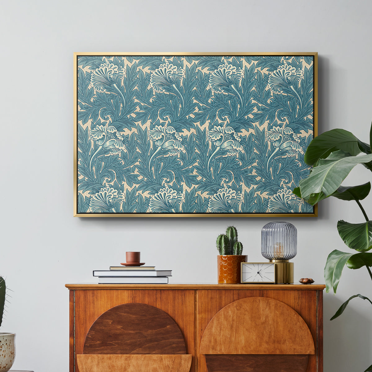 Tulip (Teal), 1875 - Floater Framed Canvas Print