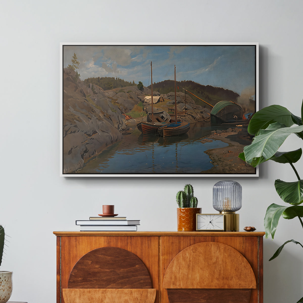 Pilotboats, 1875 - Floater Framed Canvas Print
