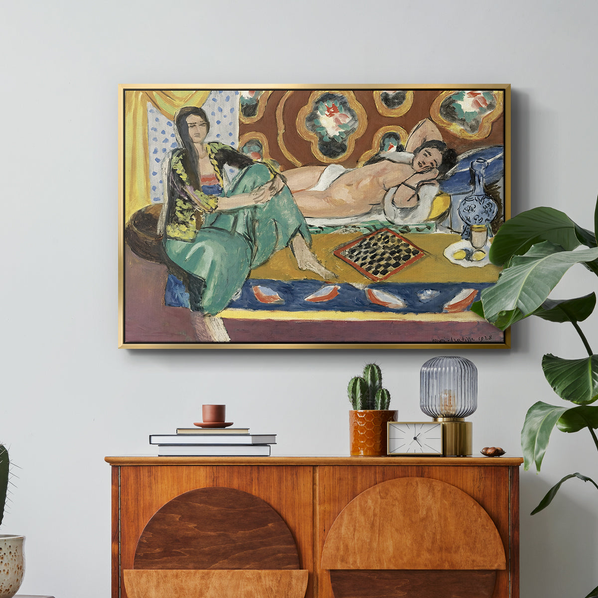 Odalisques Playing Checkers (Odalisques jouant aux dames), 1928 - Floater Framed Canvas Print