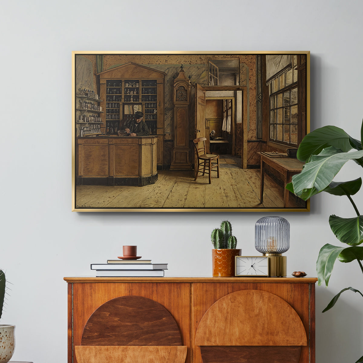 The Old Inn 'Het Loodshuis' in Antwerp, 1877 - Floater Framed Canvas Print