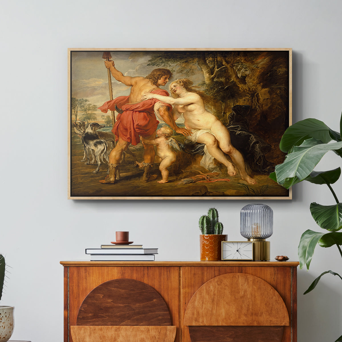 Venus and Adonis, c. 1635 - Floater Framed Canvas Print