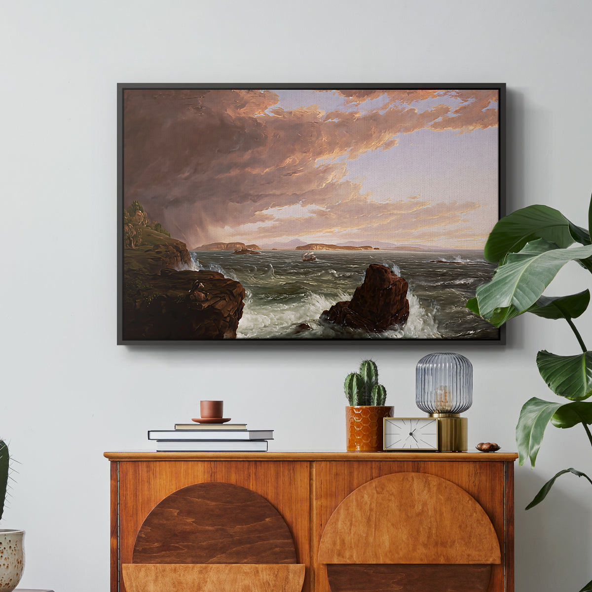 Views Across Frenchman's Bay from Mt. Desert Island, After a Squall, 1845 - Floater Framed Canvas Print