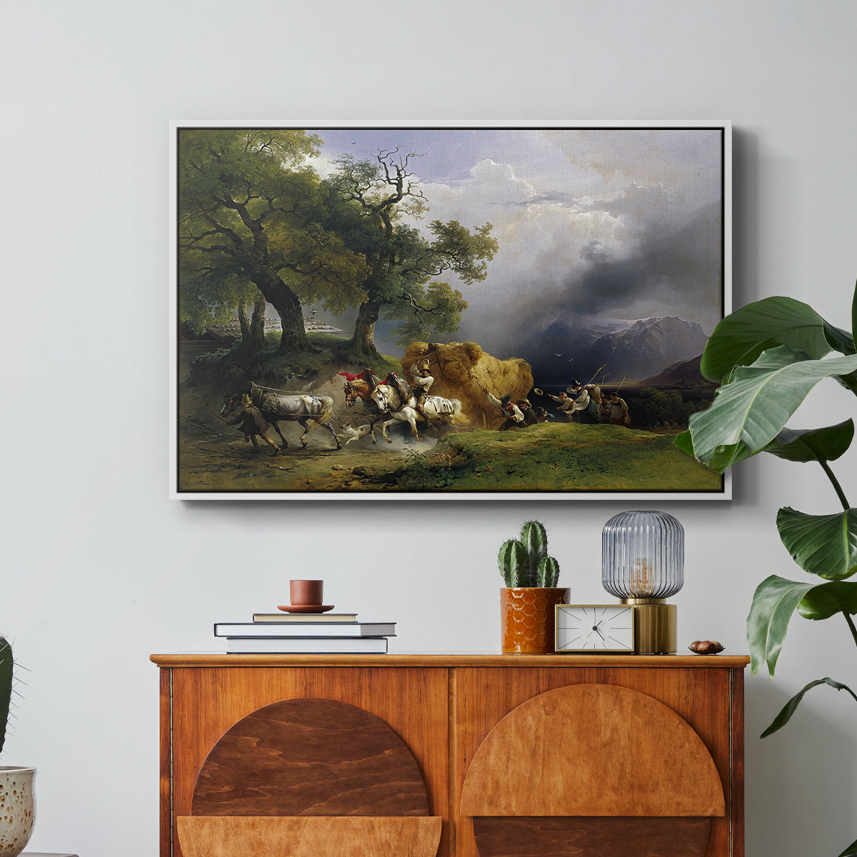 The Harvest Wagon (Der Heuwagen), c. 1850 - Floater Framed Canvas Print