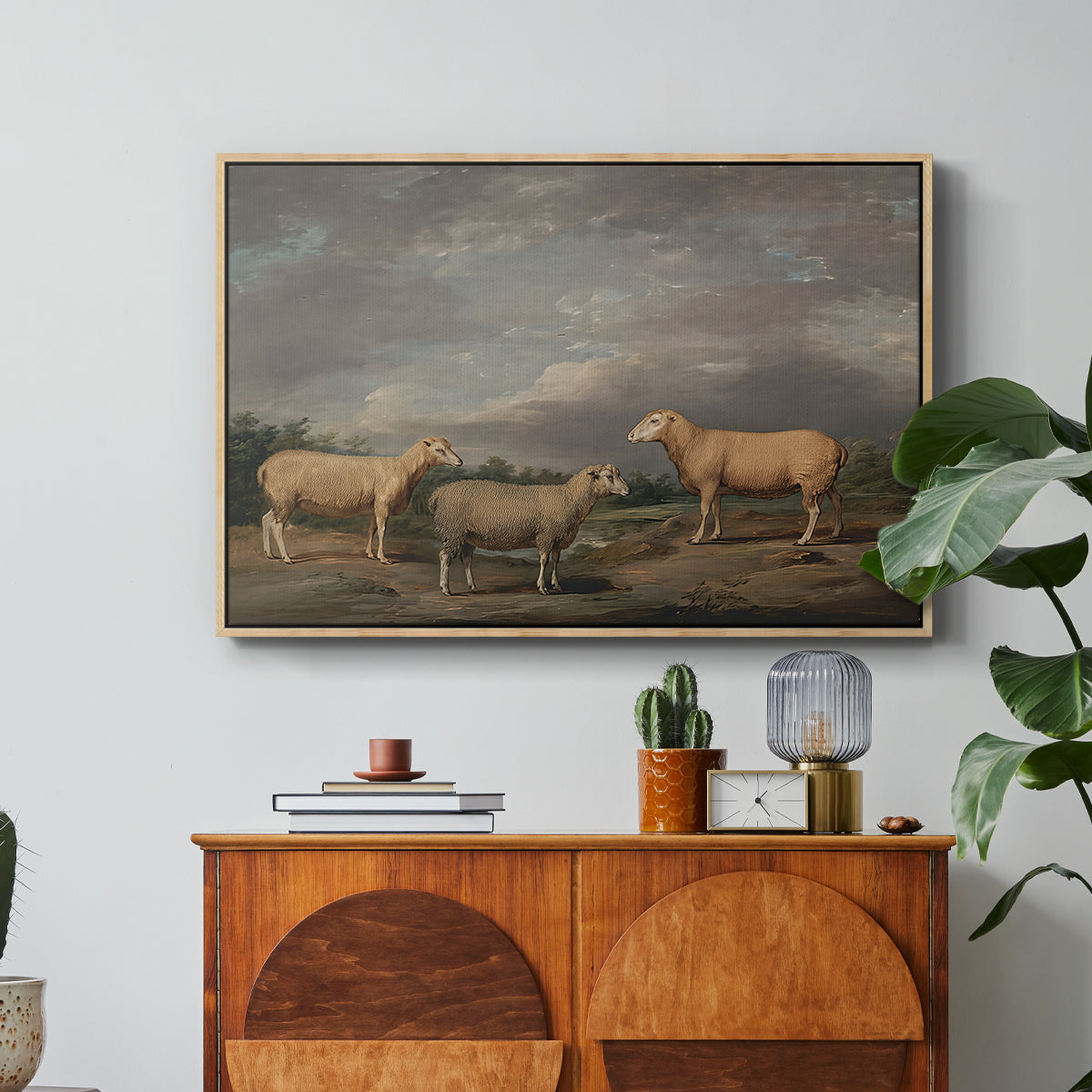 Ryelands Sheep, the King's Ram, the King's Ewe and Lord Somerville's Wether, c. 1801-1807 - Floater Framed Canvas Print