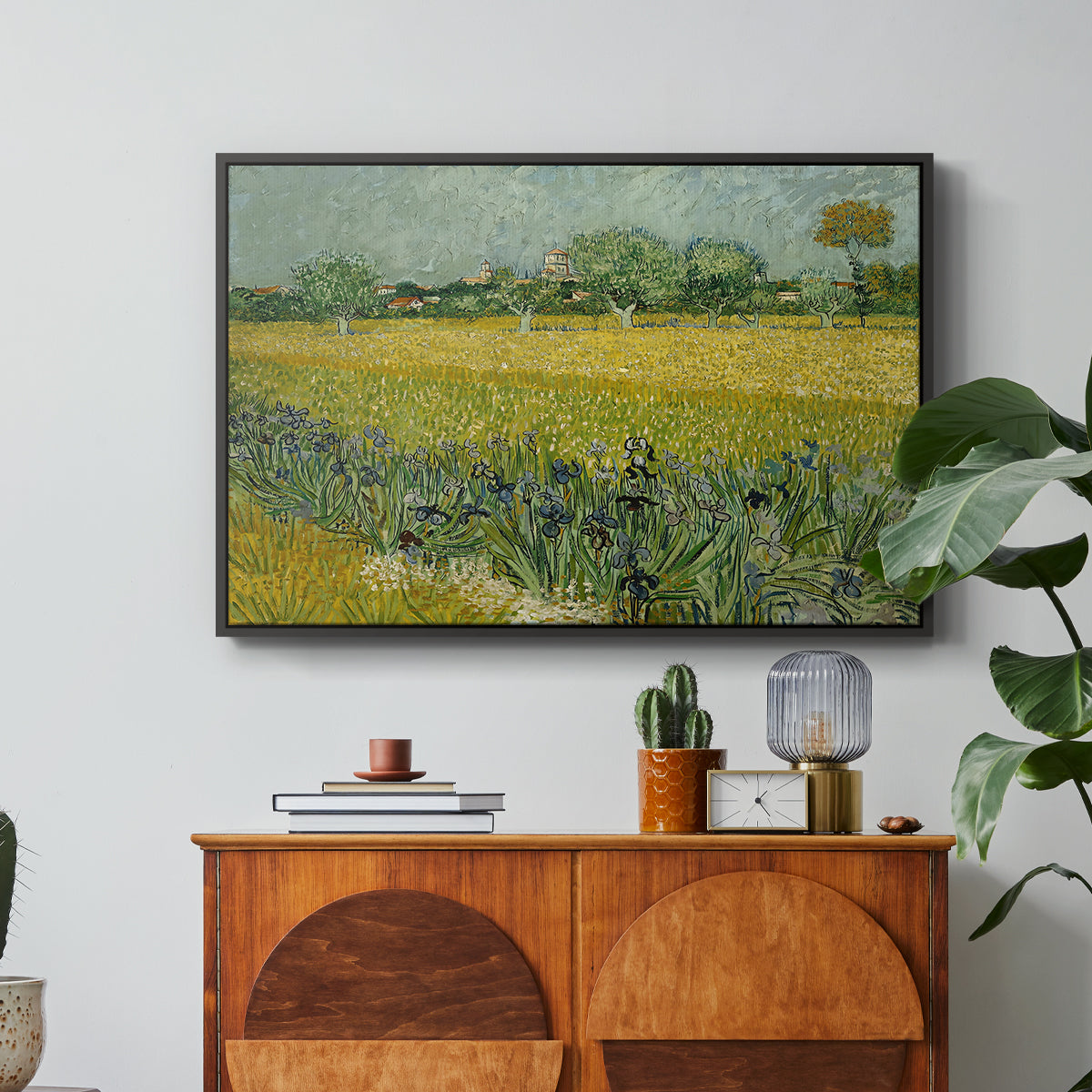 Field with Irises near Arles, 1888 - Floater Framed Canvas Print