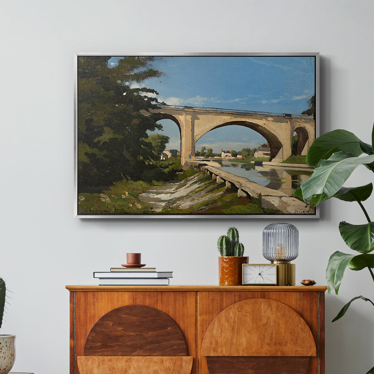 The Railroad Bridge at Briare, 1888 - Floater Framed Canvas Print