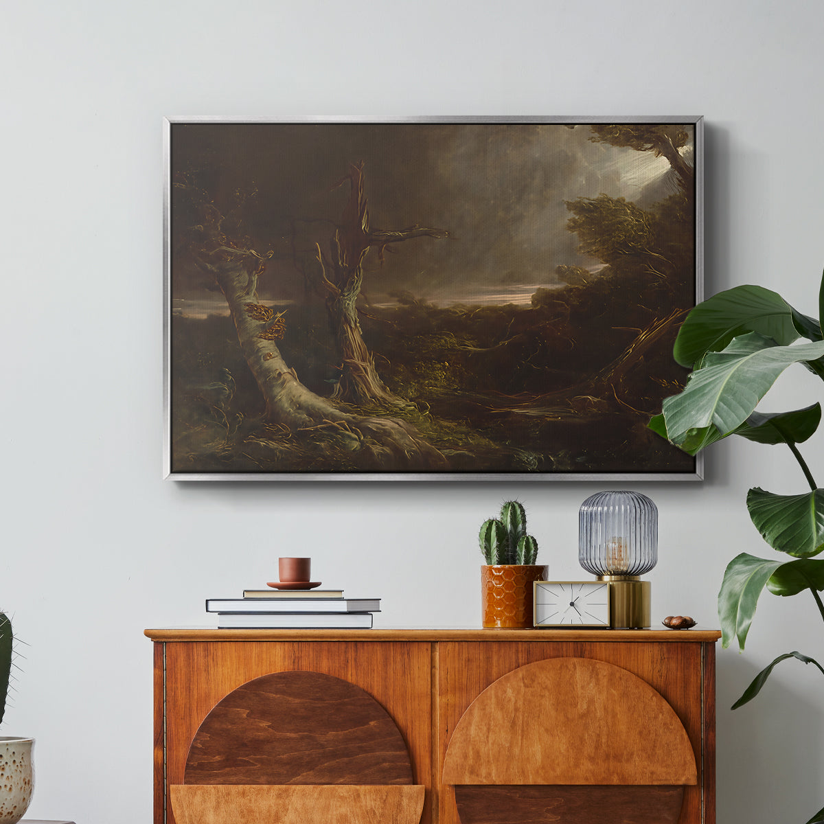 Tornado in an American Forest, 1835 - Floater Framed Canvas Print