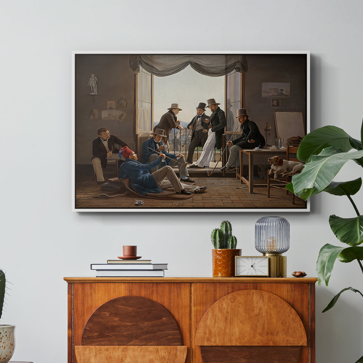 A Group of Danish Artists in Rome, 1837 - Floater Framed Canvas Print