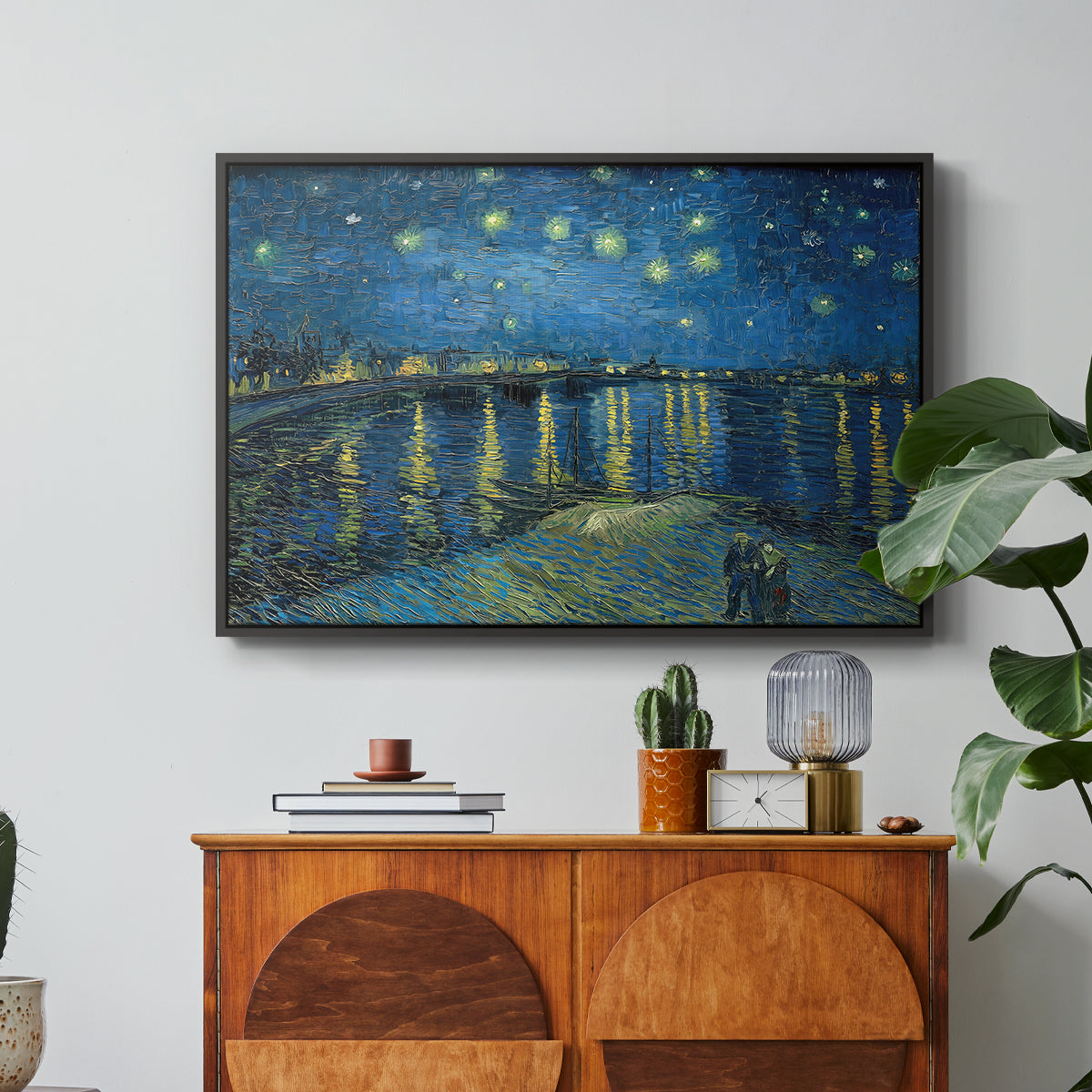 Starry Night Over the Rhône, 1888 - Floater Framed Canvas Print