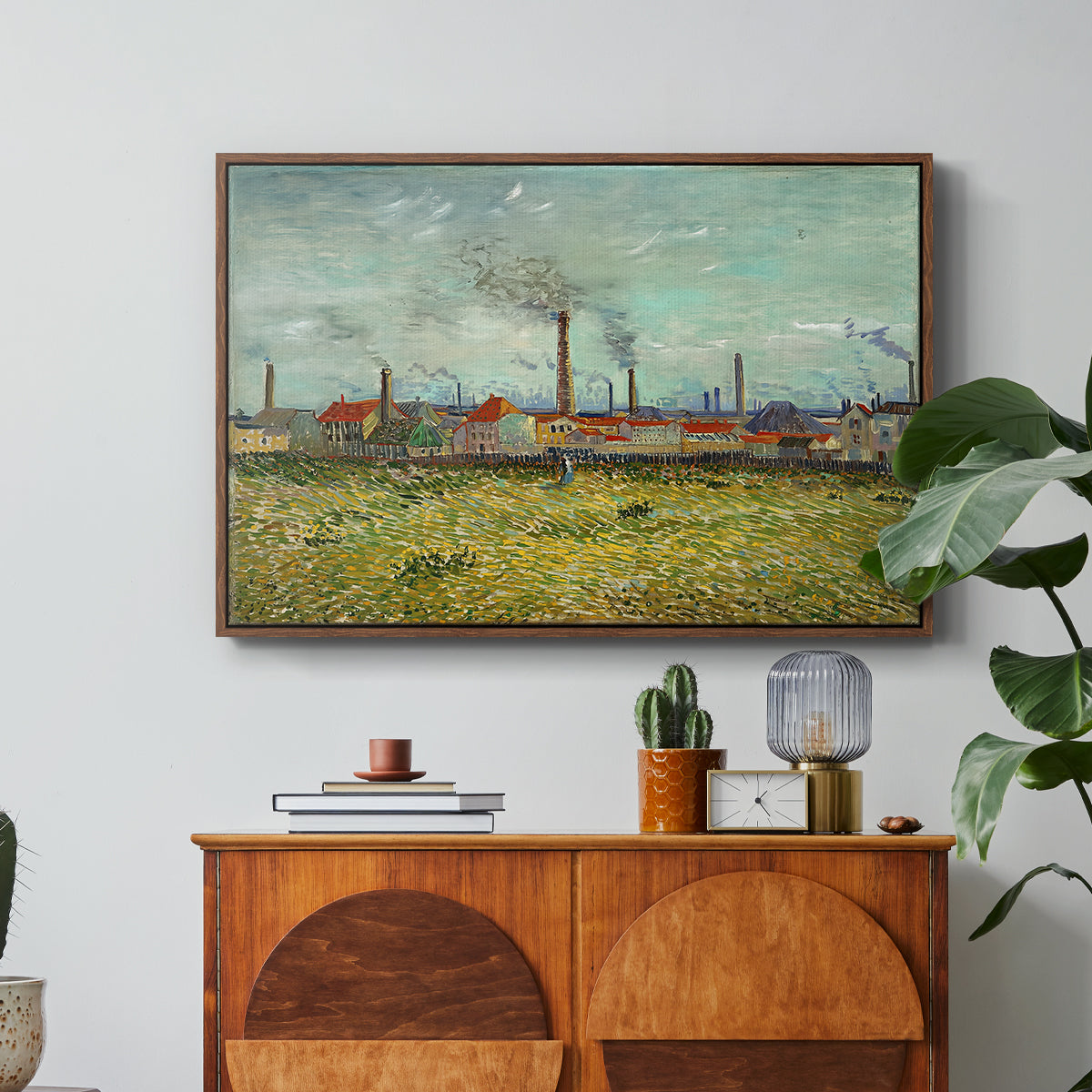 Factories at Clichy, 1887 - Floater Framed Canvas Print