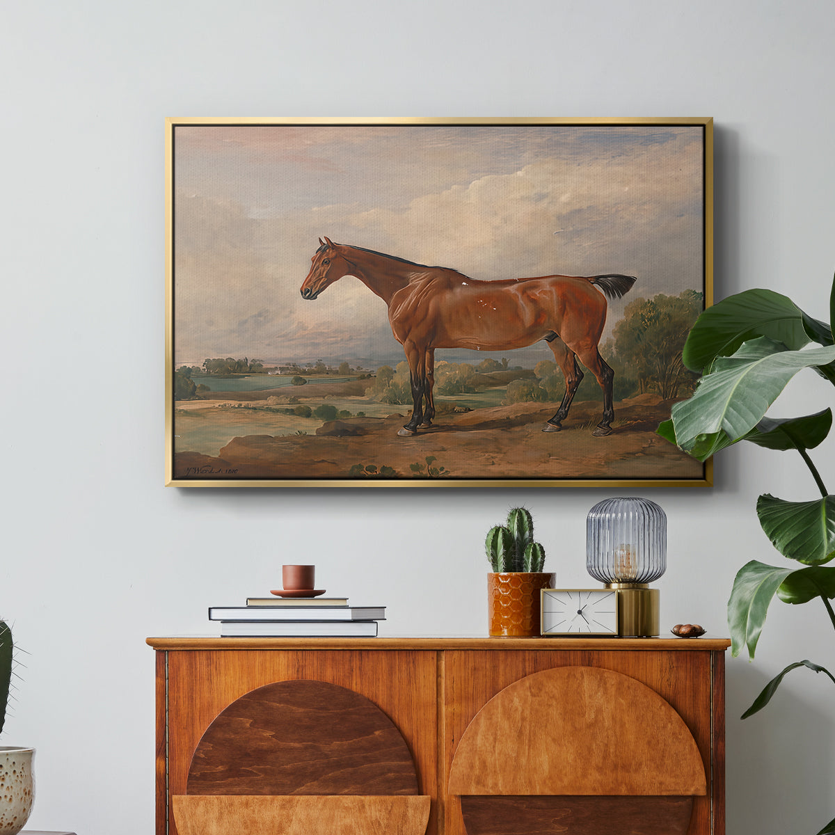 A Hunter in a Landscape, c. 1810 - Floater Framed Canvas Print