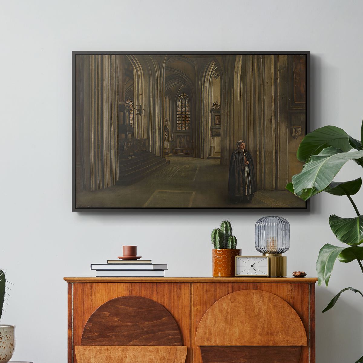 Interior of a Church, 1871 - Floater Framed Canvas Print