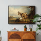 A Goat with Two Kids - Floater Framed Canvas Print