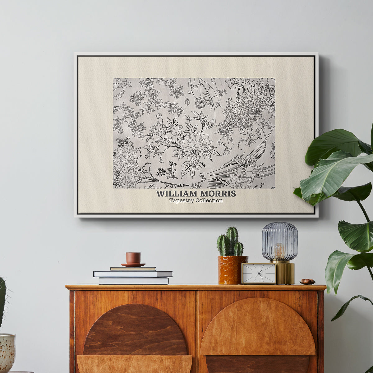 Fleurs, 1866 (Morris Inspired) - Floater Framed Canvas Print