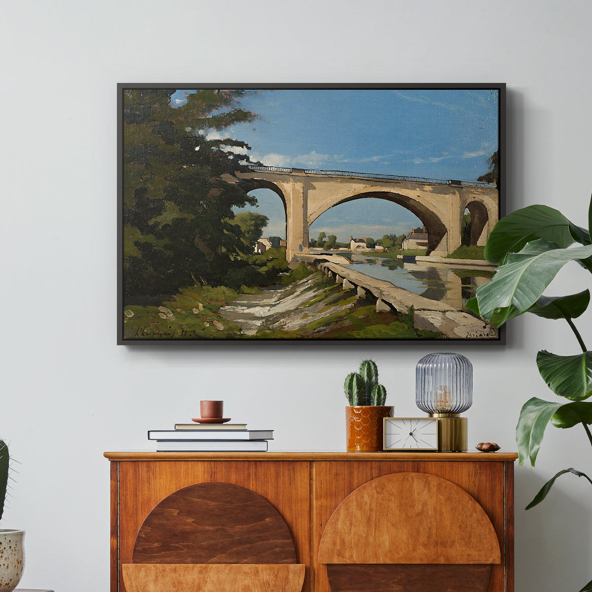 The Railroad Bridge at Briare, 1888 - Floater Framed Canvas Print