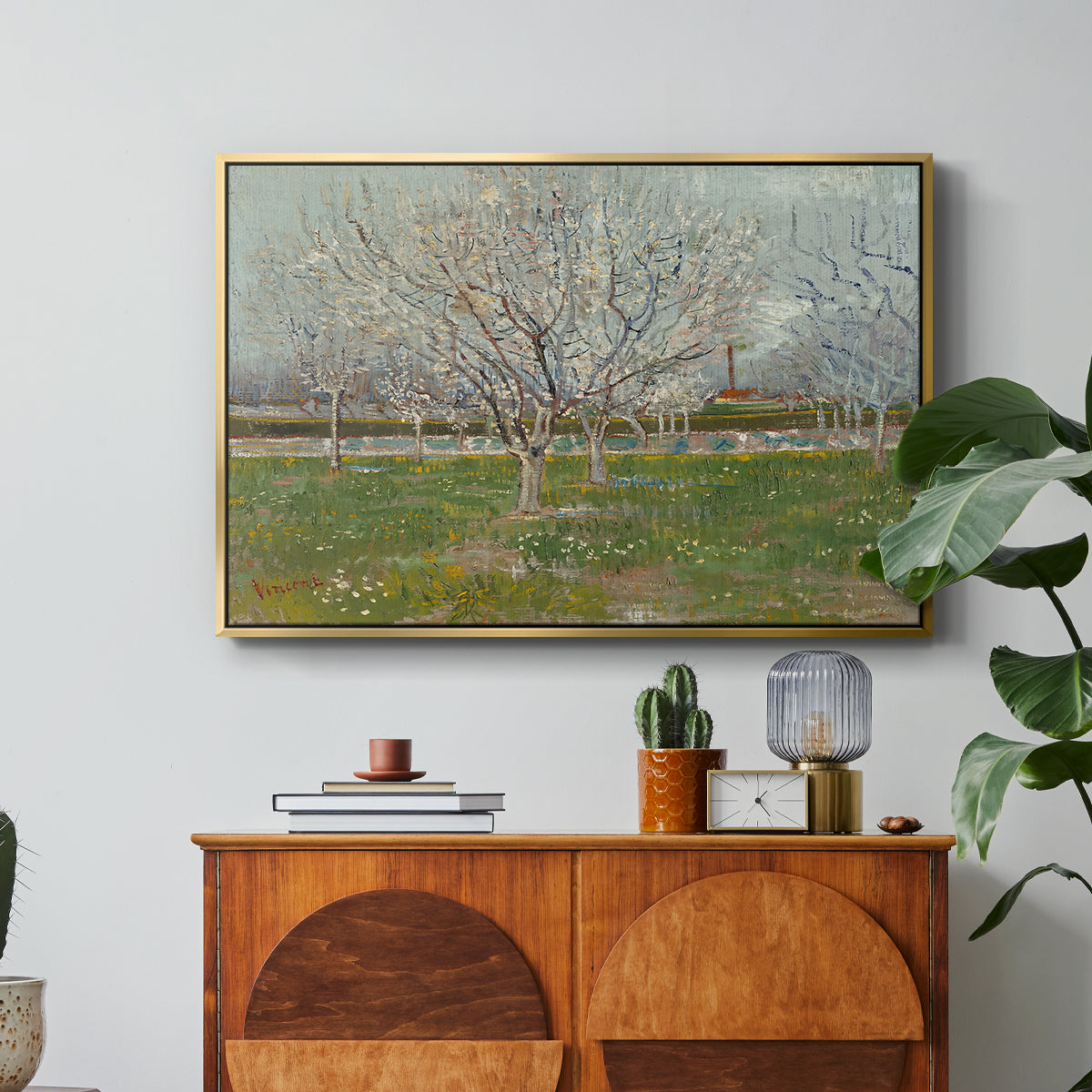 Orchard in Blossom (Plum Trees), 1888 - Floater Framed Canvas Print