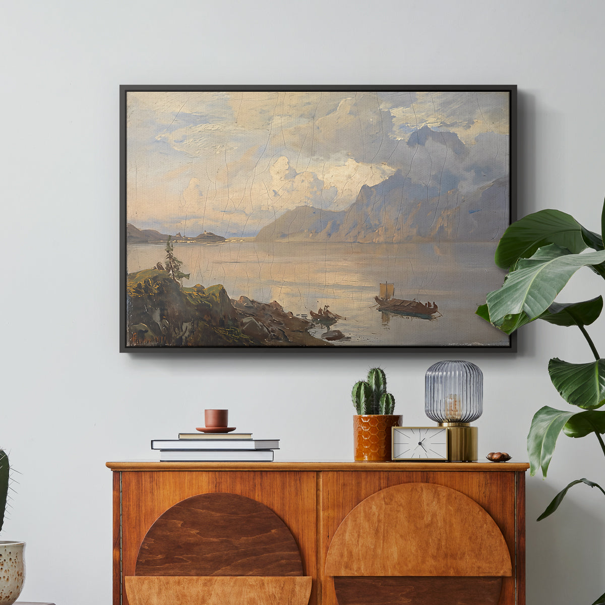 Traunsee, 1871 - Floater Framed Canvas Print