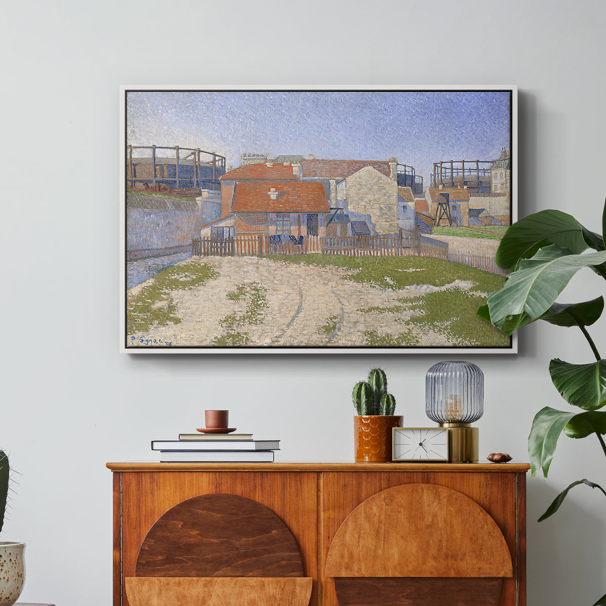 Gasometers at Clichy, 1886 - Floater Framed Canvas Print