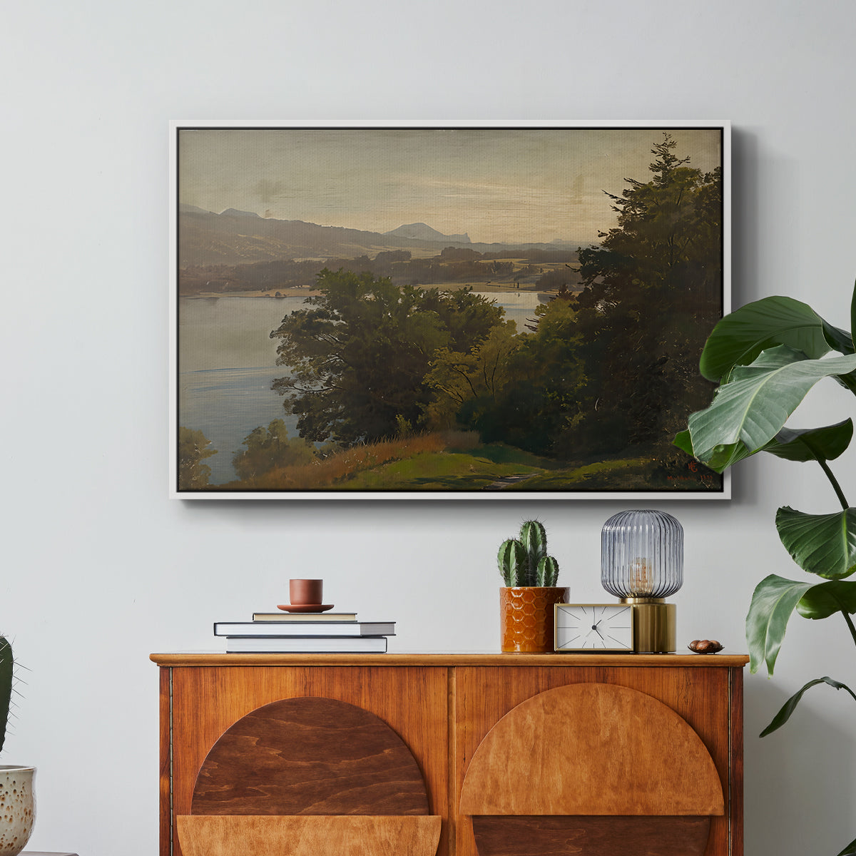 View of the Mondsee, 1870 - Floater Framed Canvas Print