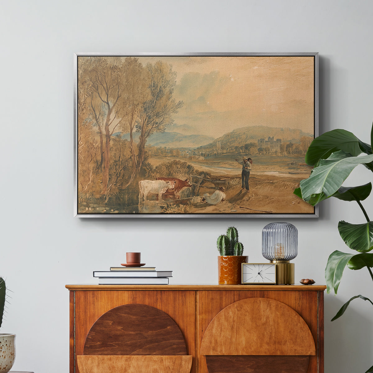 Lulworth Castle, Dorset, c. 1820 - Floater Framed Canvas Print