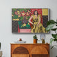 Seated Woman with a Vase of Amaryllis, 1941 - Floater Framed Canvas Print