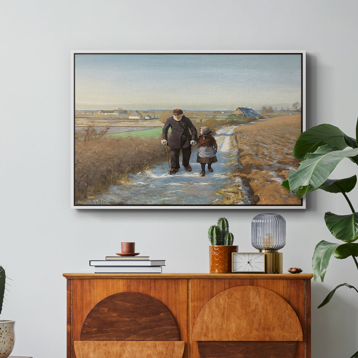 The Old Man and the Child, 1888 - Floater Framed Canvas Print