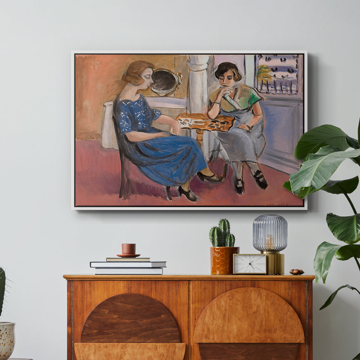 Domino Players, 1921 - Floater Framed Canvas Print