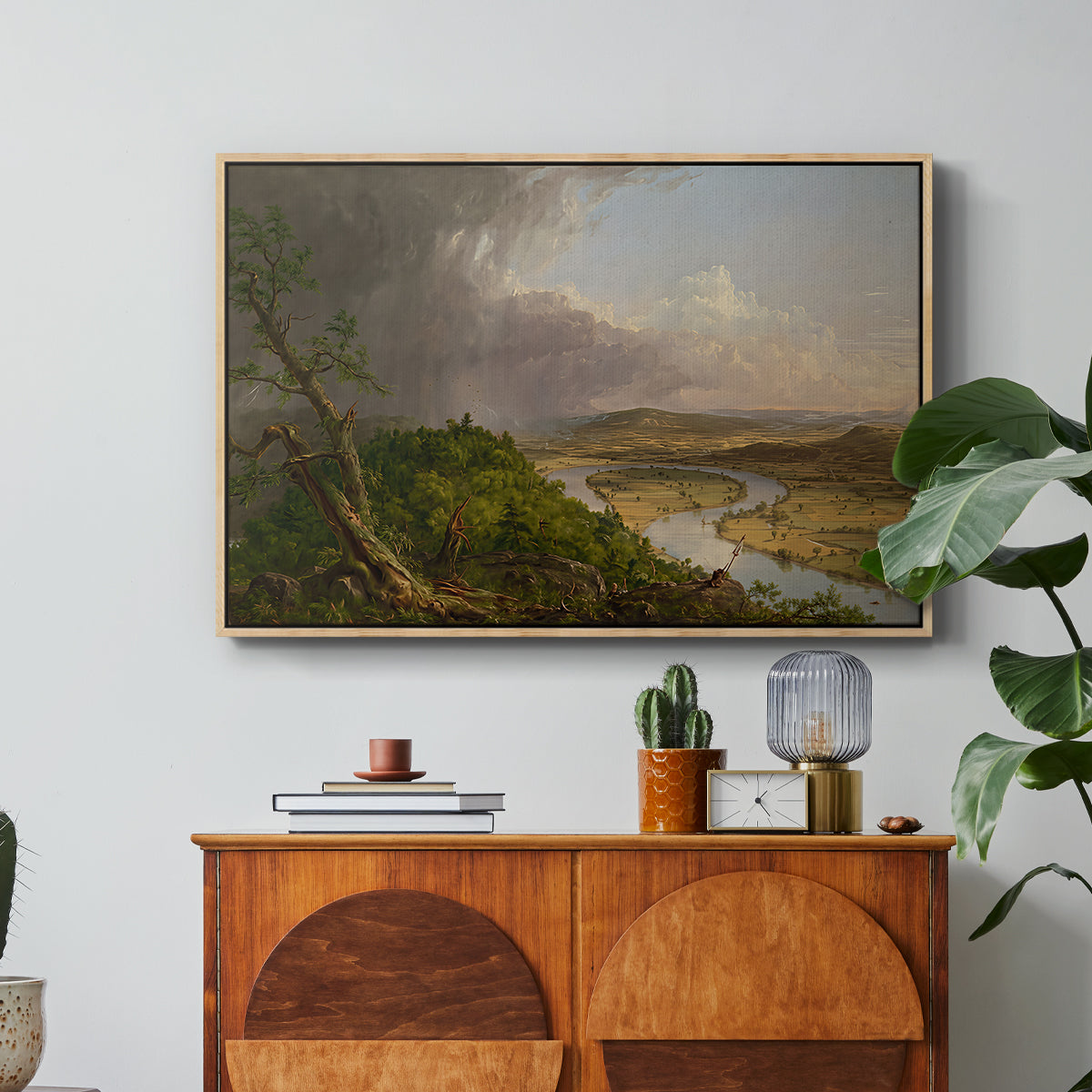 View from Mount Holyoke, Northampton, Massachusetts, after a Thunderstorm (Oxbow), 1836 - Floater Framed Canvas Print