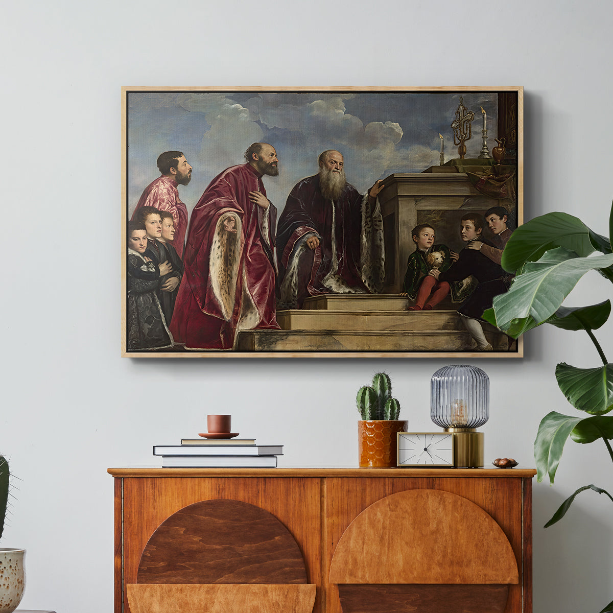 The Vendramin Family Venerating a Relic of the True Cross, c. 1540-1545 - Floater Framed Canvas Print