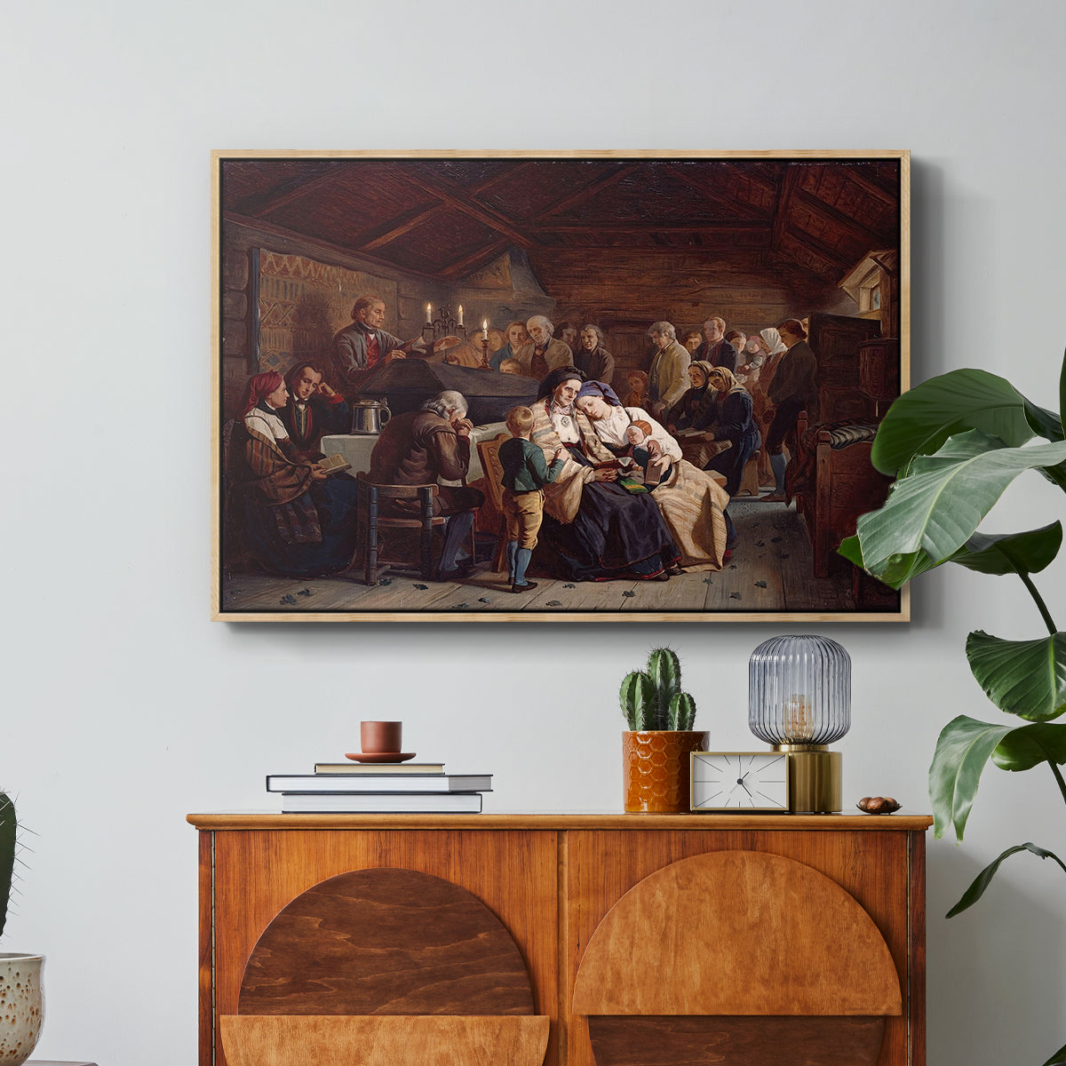 Funeral Feast, 1854 - Floater Framed Canvas Print