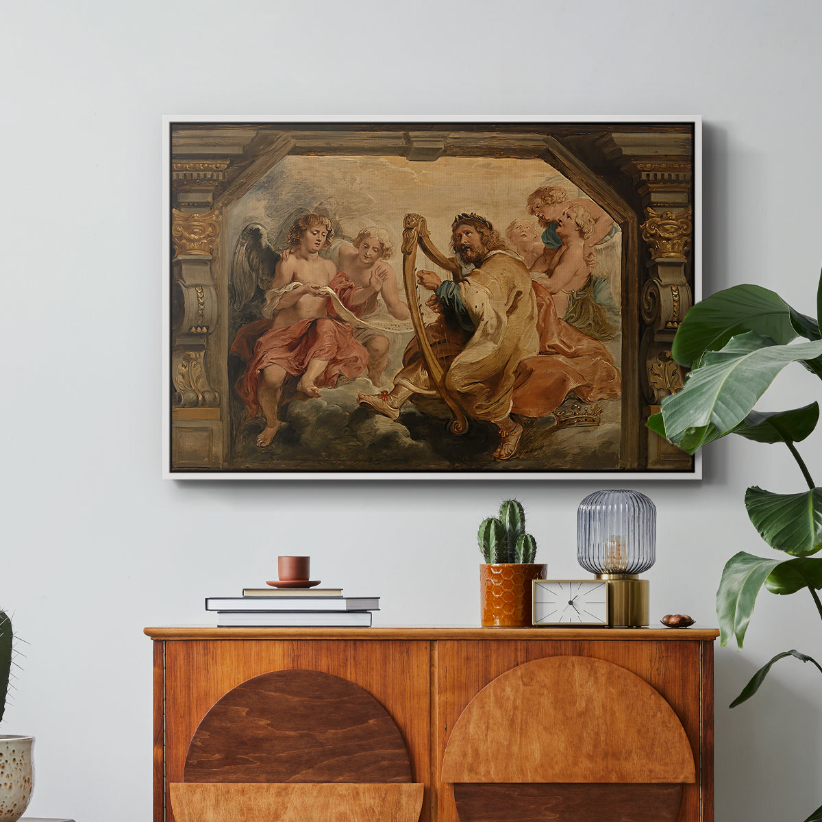 King David Playing the Harp, c. 1627-1628 - Floater Framed Canvas Print