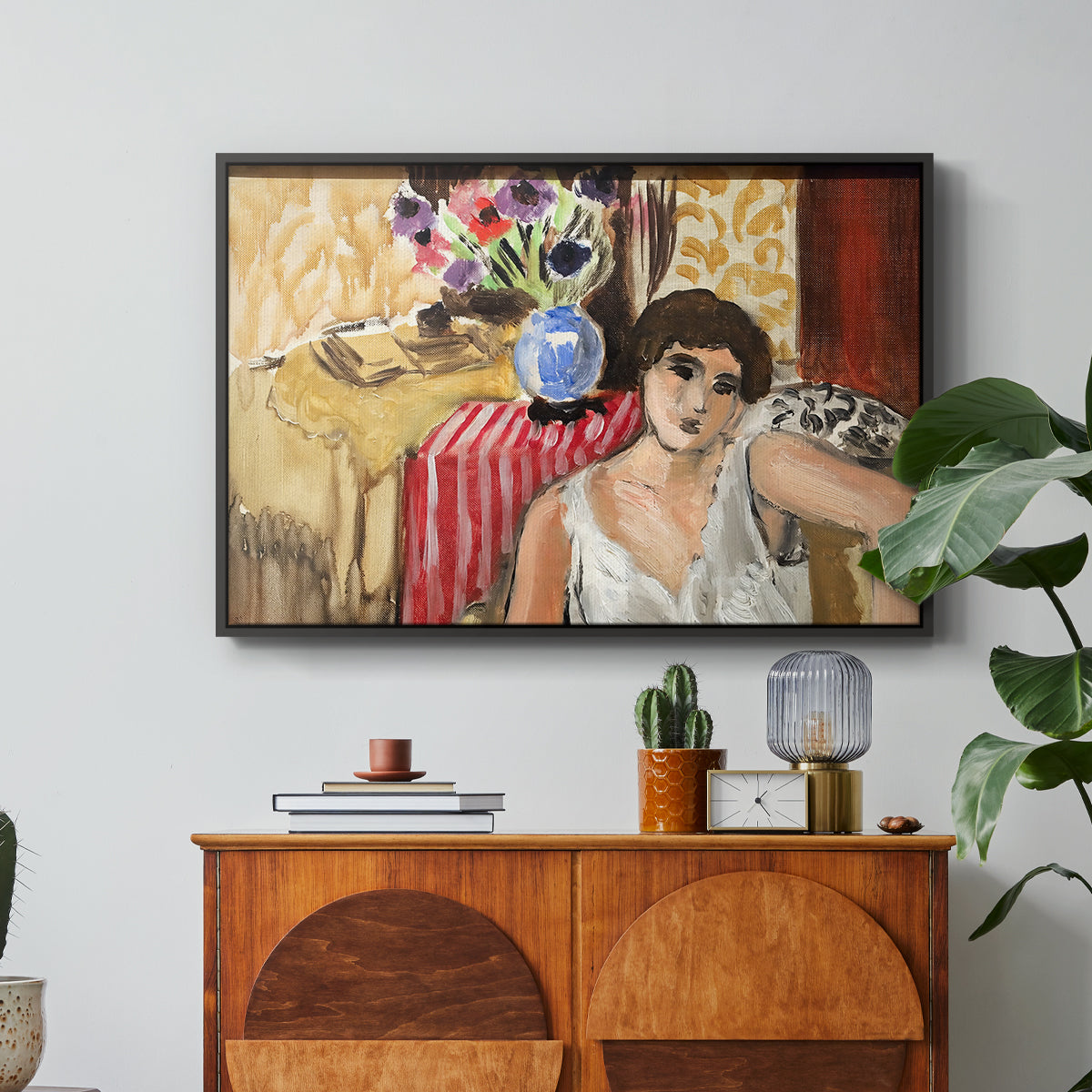 Woman Seated in an Armchair, c. 1920 - Floater Framed Canvas Print