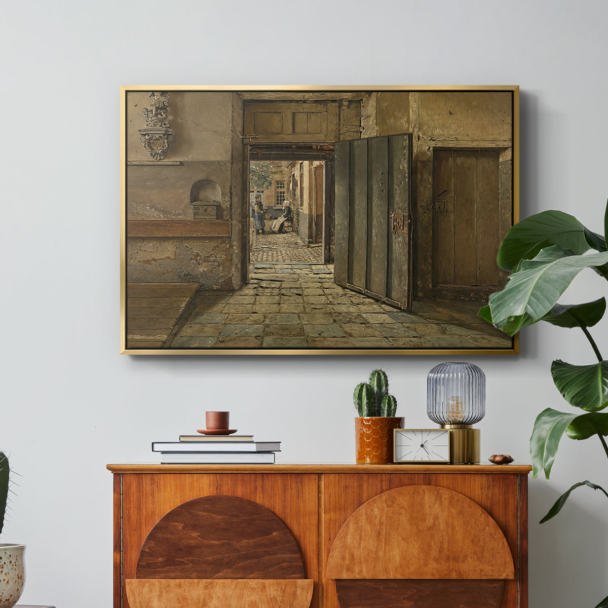 The Conversation, 1884 - Floater Framed Canvas Print