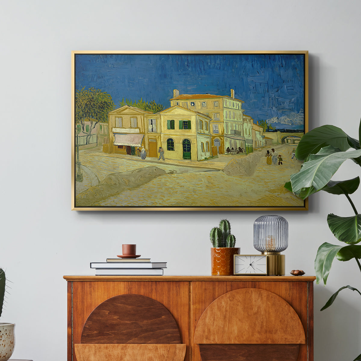 The Yellow House (The Street), 1888 - Floater Framed Canvas Print