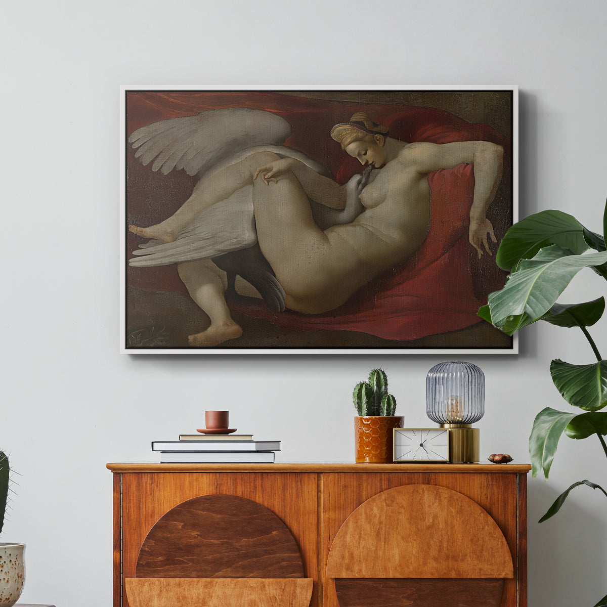 Leda and the Swan (16th-Century Version), c. 1530 - Floater Framed Canvas Print