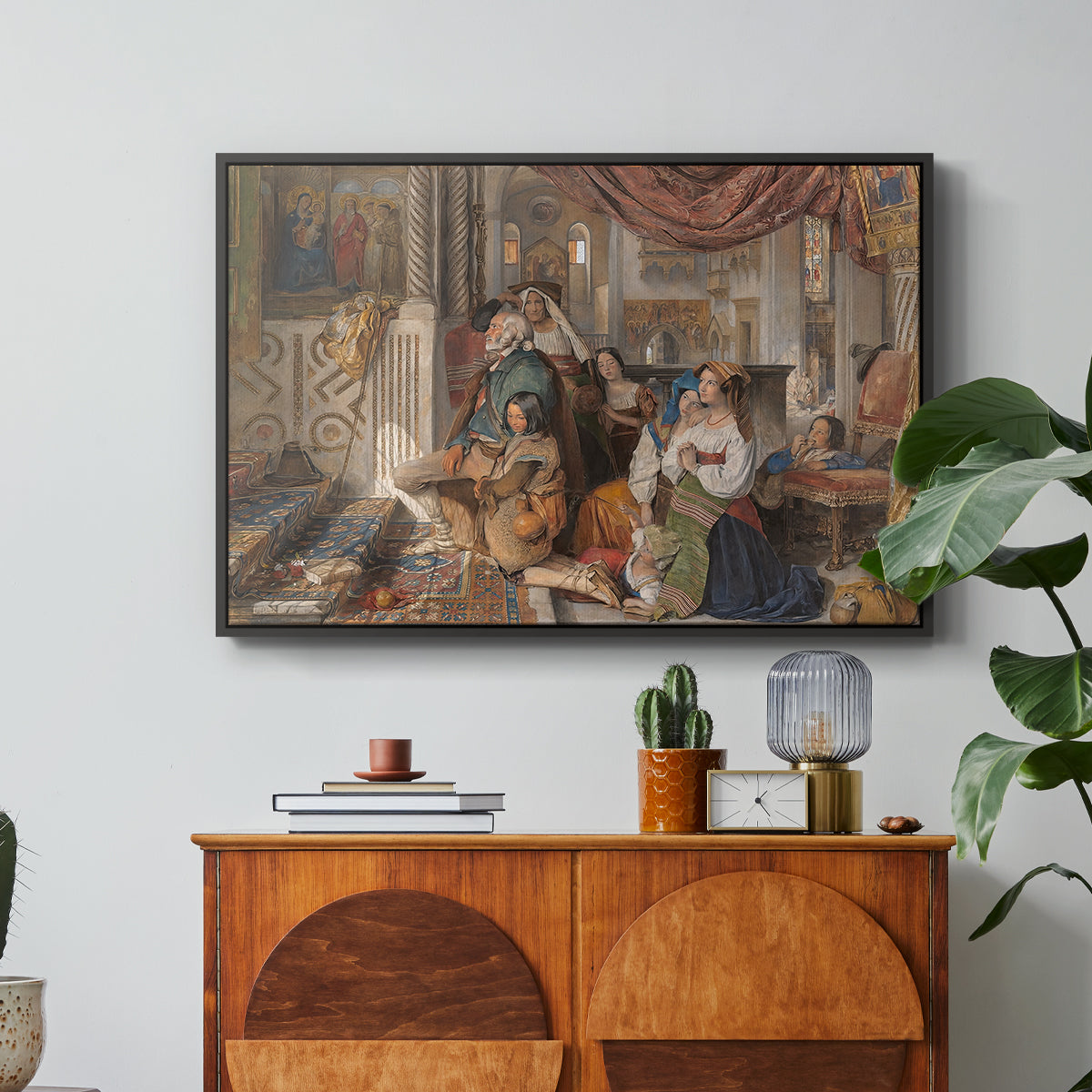 Roman Pilgrims, 1854 - Floater Framed Canvas Print