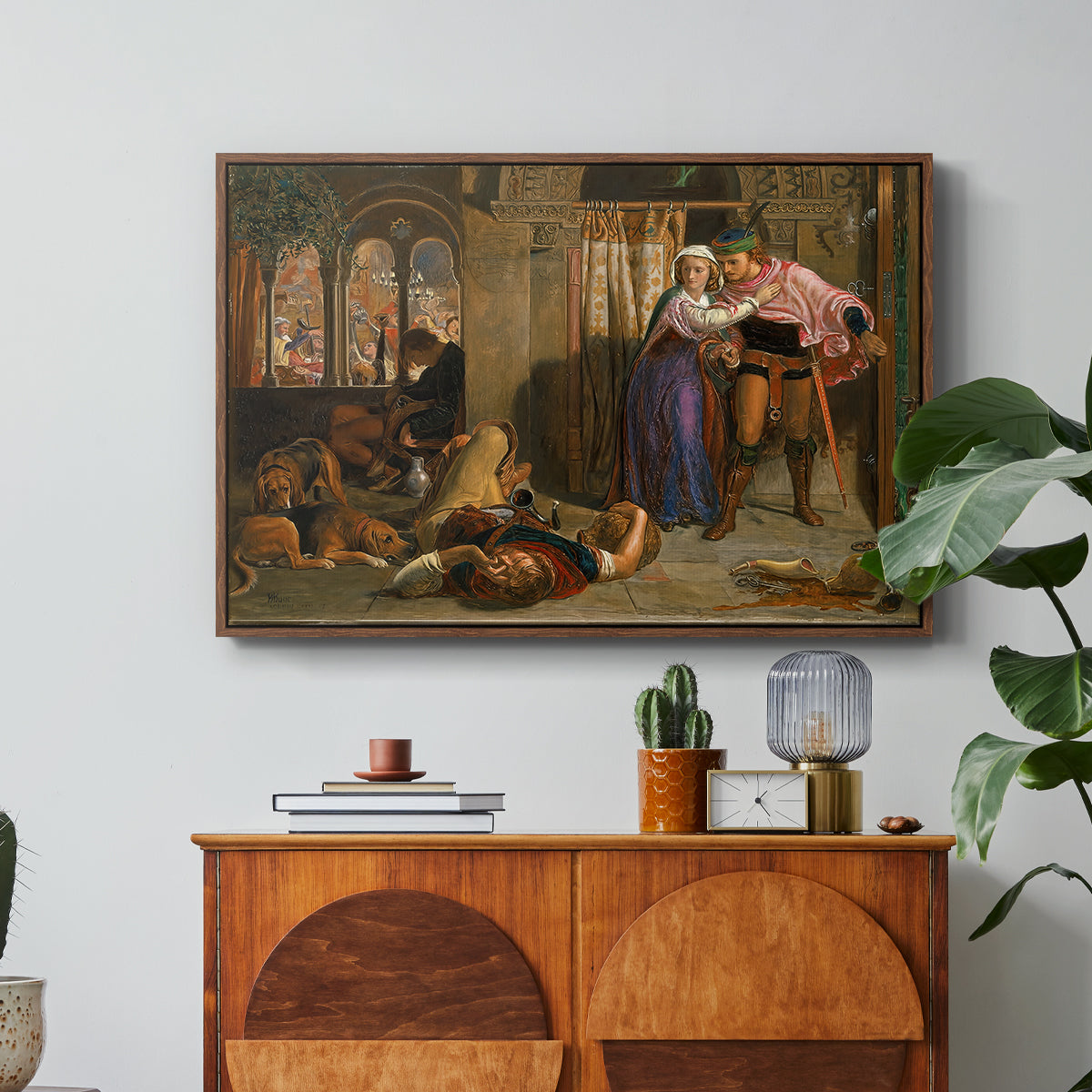The Flight of Madeline and Porphyro, 1848 - Floater Framed Canvas Print