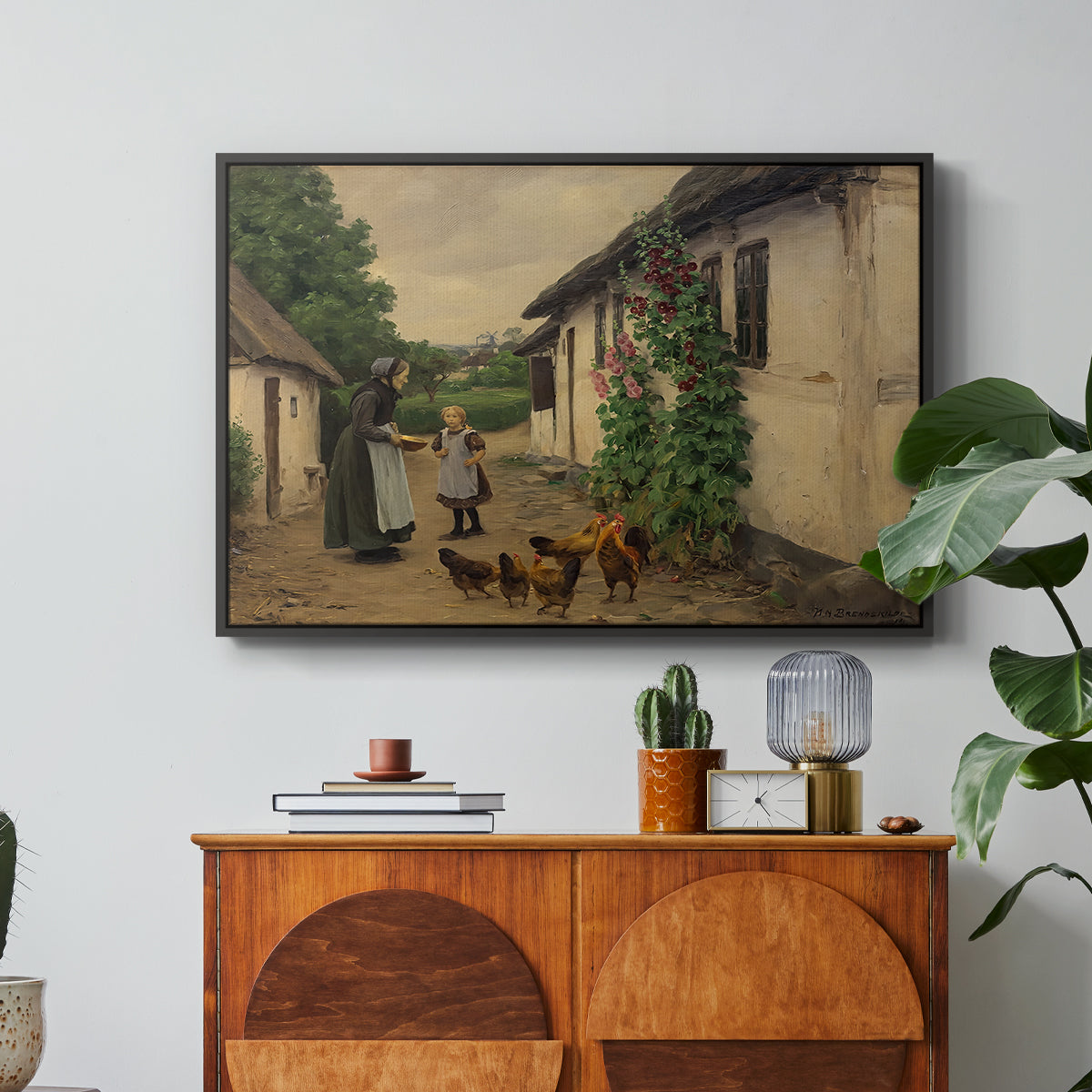Visit to Grandmother, 1914 - Floater Framed Canvas Print