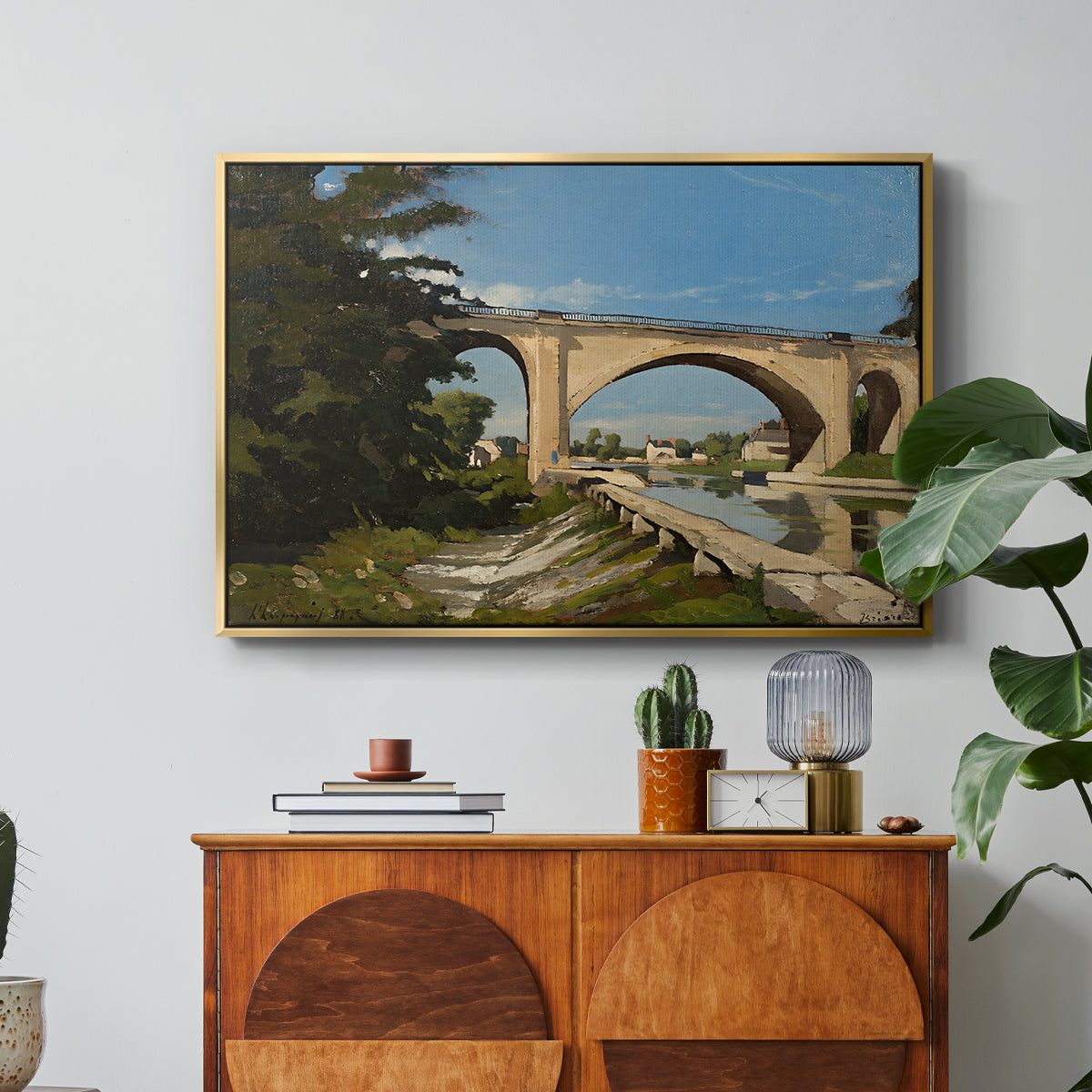 The Railroad Bridge at Briare, 1888 - Floater Framed Canvas Print