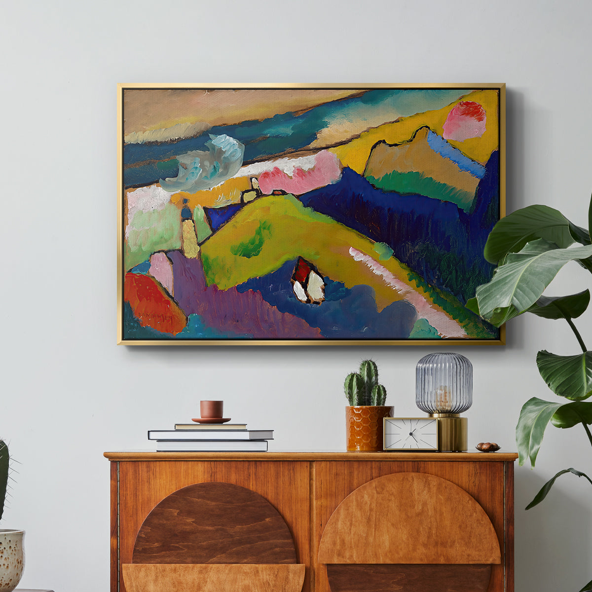 Murnau Mountain Landscape with Church, 1910 - Floater Framed Canvas Print
