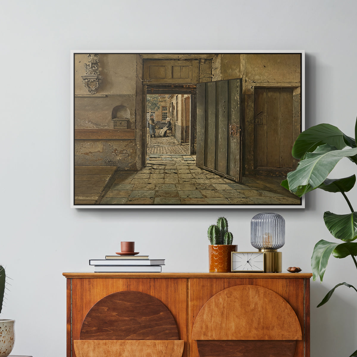 The Conversation, 1884 - Floater Framed Canvas Print