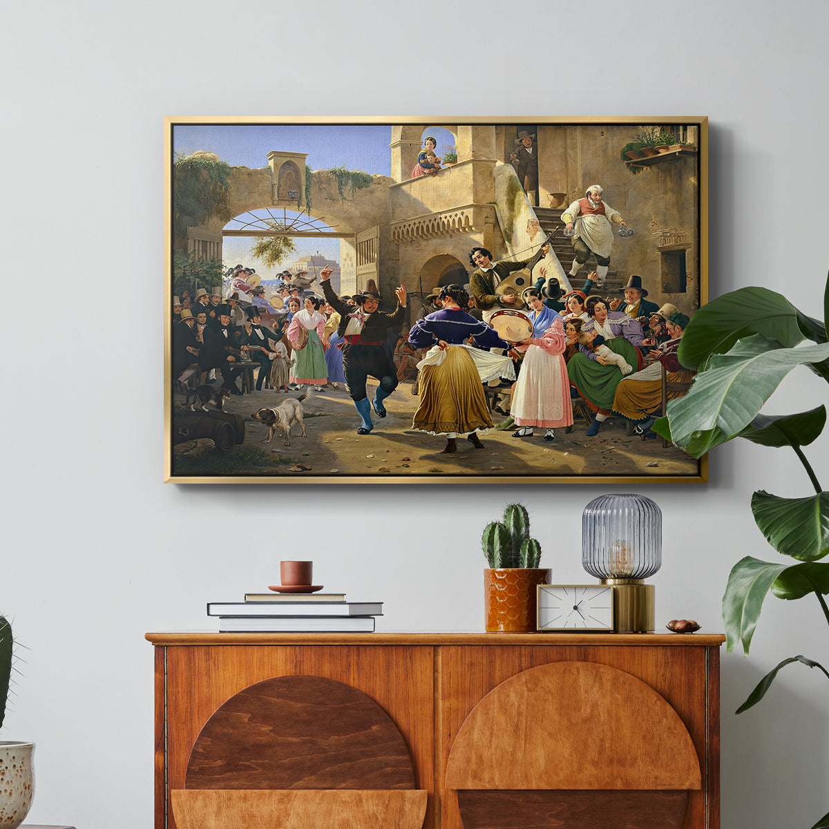 Romans Gathered for Merriment at an Osteria, 1839 - Floater Framed Canvas Print