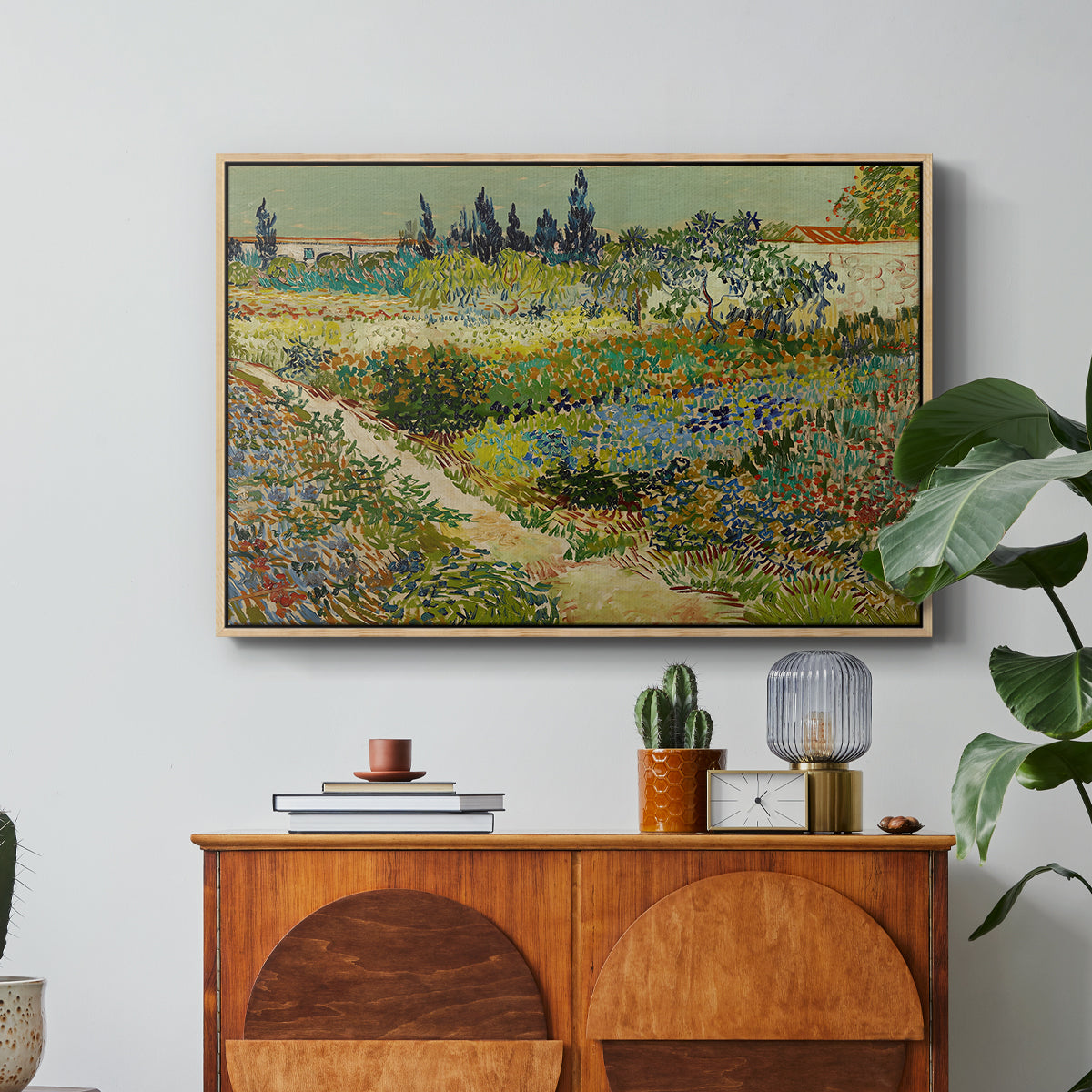 Garden at Arles, 1888 - Floater Framed Canvas Print
