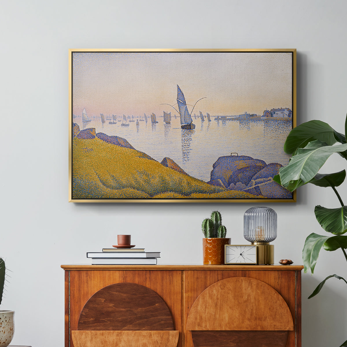 Evening Calm, Concarneau, Opus 220, 1891 - Floater Framed Canvas Print