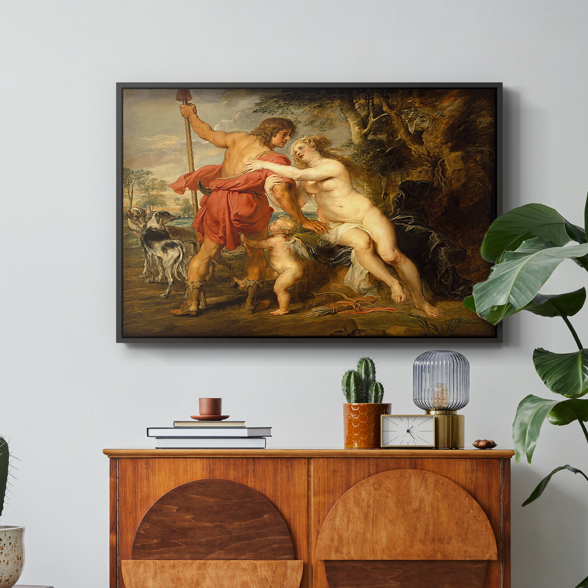 Venus and Adonis, c. 1635 - Floater Framed Canvas Print