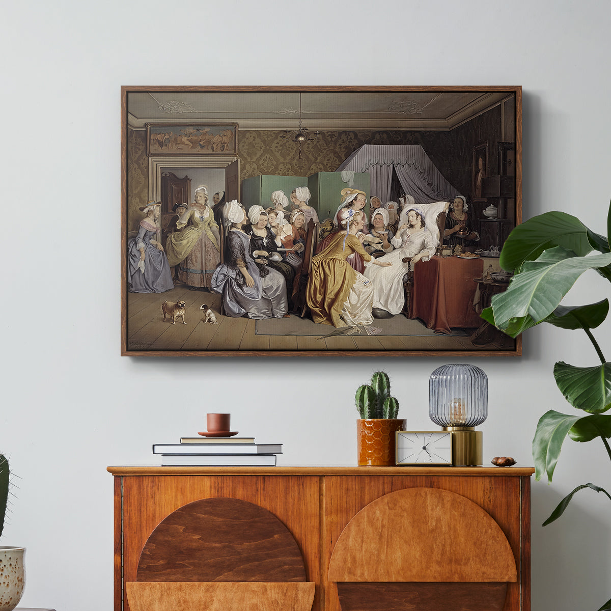 The Maternity Room (Scene from "Barselstuen"), 1845 - Floater Framed Canvas Print