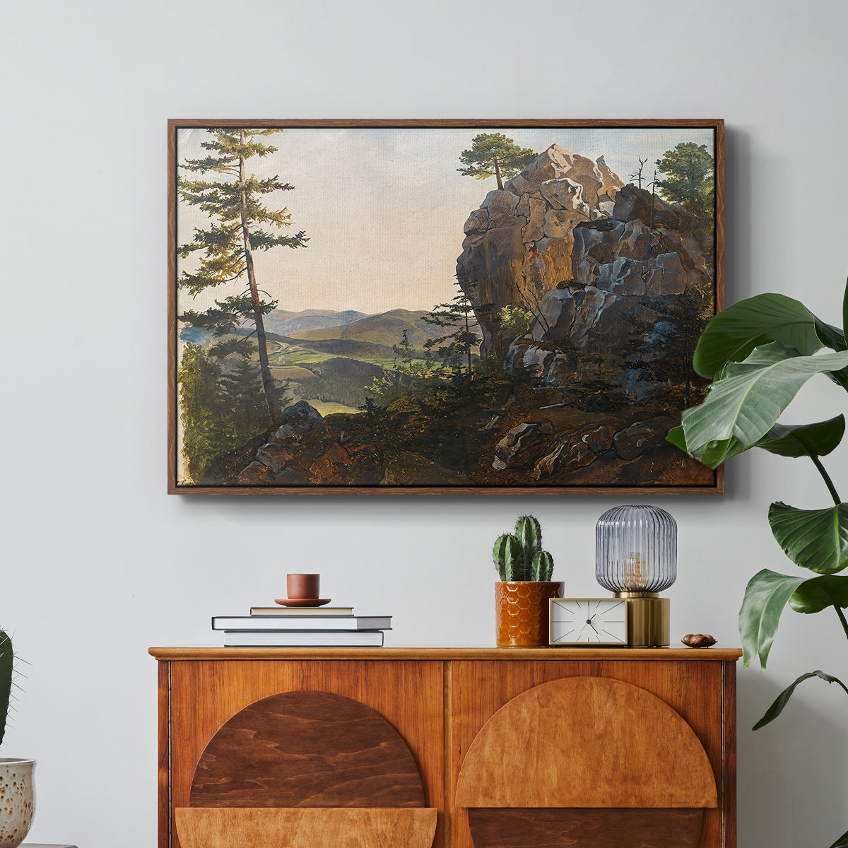 Landscape with the Balbersteine near Miesenbach, 1839 - Floater Framed Canvas Print