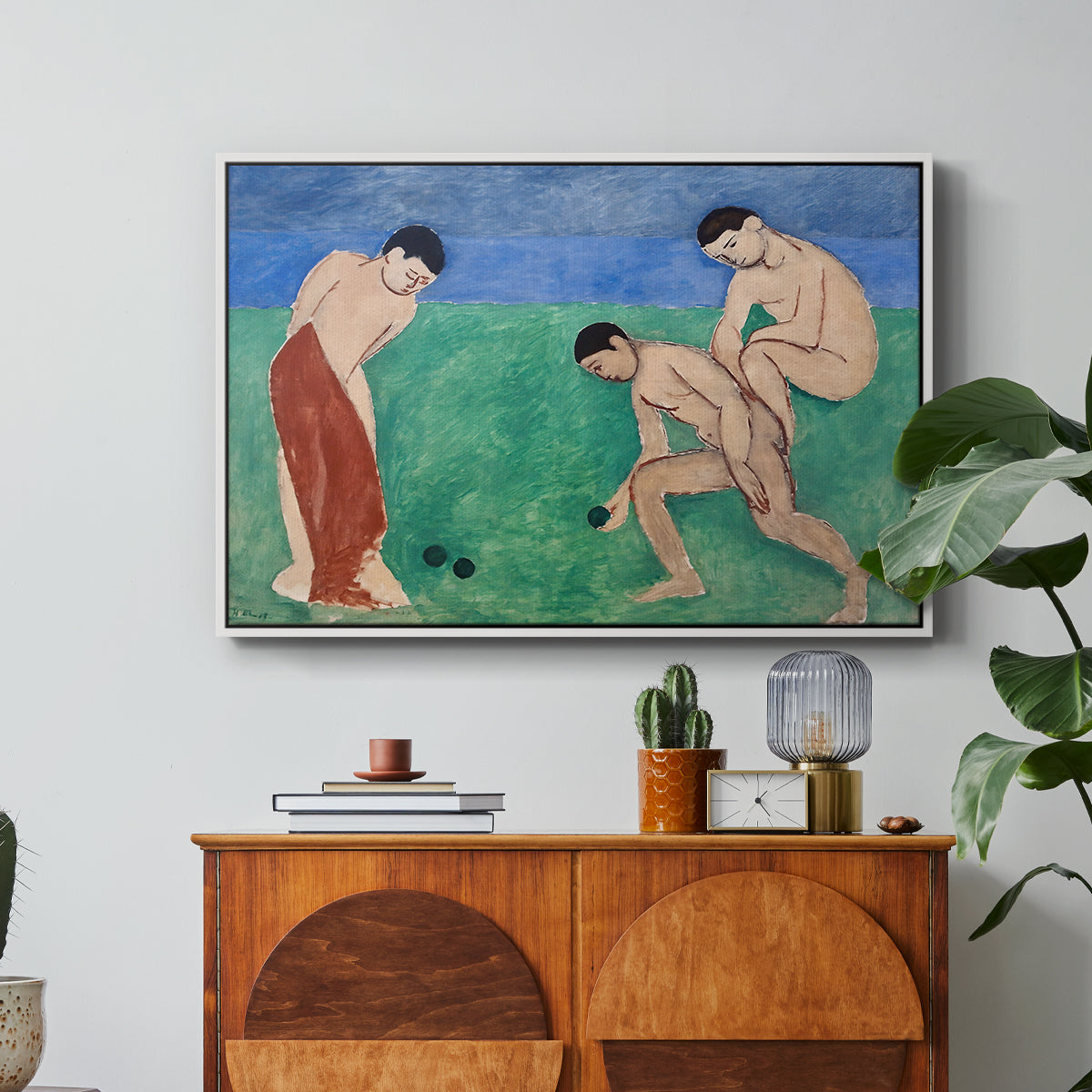 Game of Bowls, 1908 - Floater Framed Canvas Print