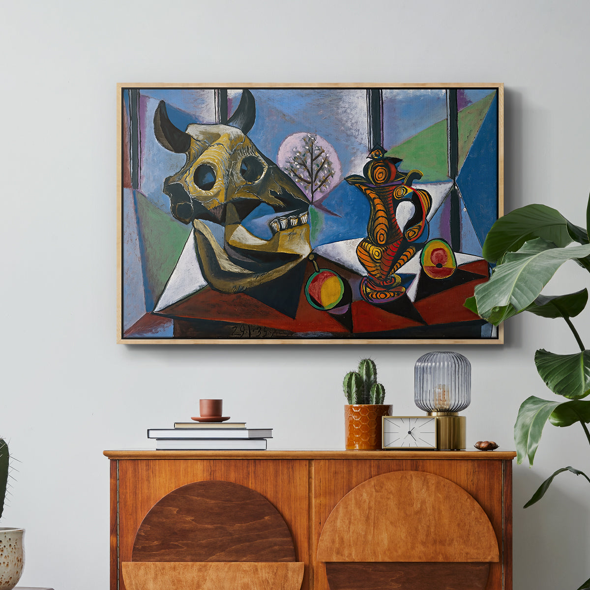 Still Life with Bull's Skull, 1939 - Floater Framed Canvas Print