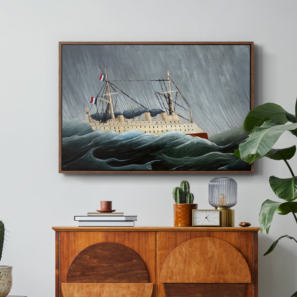 A Ship in the Storm, c. 1899 - Floater Framed Canvas Print